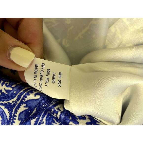 Alice and Trixie Blue White Silk Maxi Dress - Picture 6 of 6